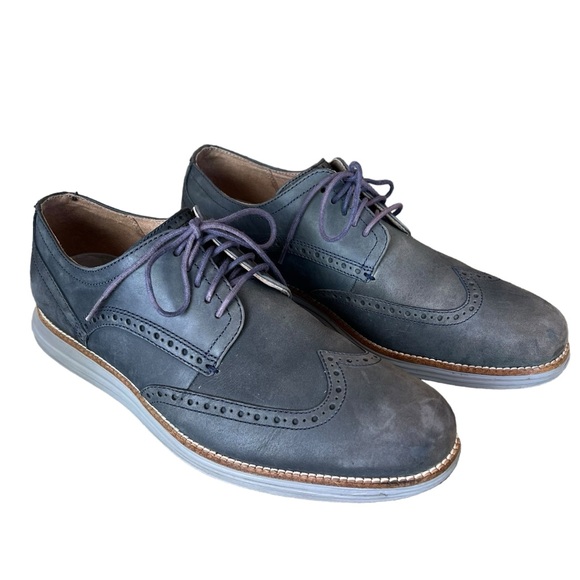 Cole Haan Original Grand Wingtip Oxford Blazer Blue C26473 Shoes Mens Size 10.5M - Picture 5 of 15